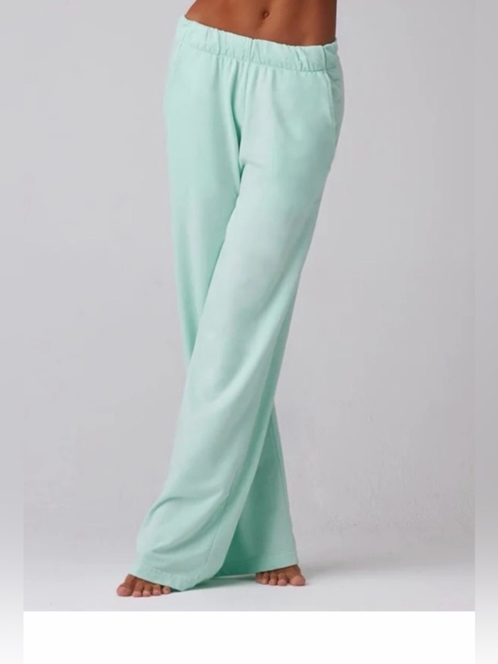Talentless french terry wide leg lounge pants mint green size small